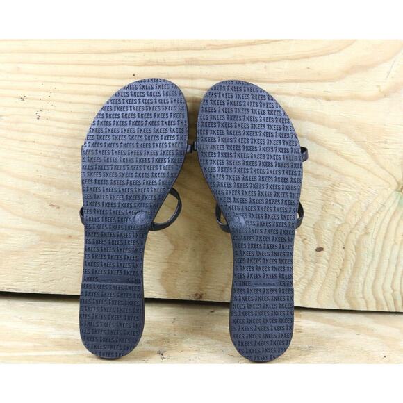 New Tkees Sandals Womens 9 Black Vegan Leather Gemma Iris Slip Ons - Picture 5 of 8